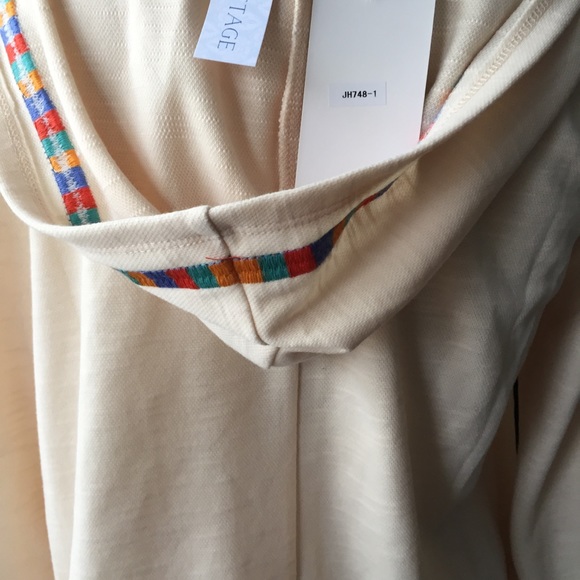 New NWT THML cream embroidered open hood jacket S - Picture 8 of 14